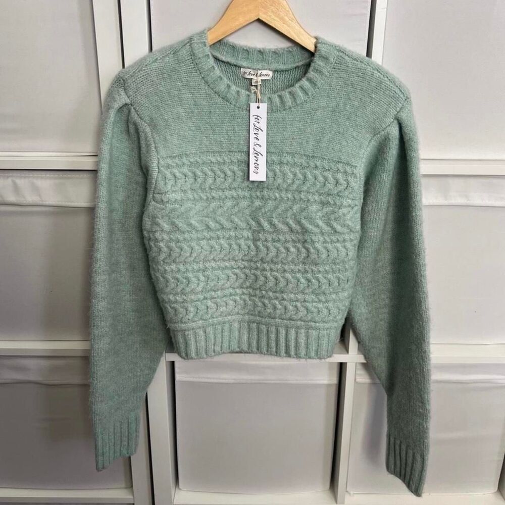 For-love-lemons Women's Green and Blue Jumper